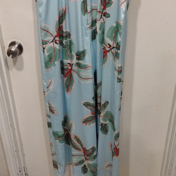 Hutch Anthropologie Satin Floral Ruched Wide Leg Jumpsuit Sz 10 Petite-Romantic - Picture 8 of 8